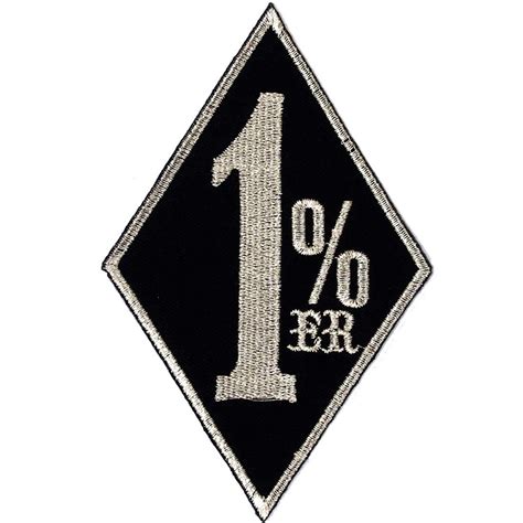 1 One Percenter Patch Silver Motorcycle Biker Embroidered Iron On Patches Appliques