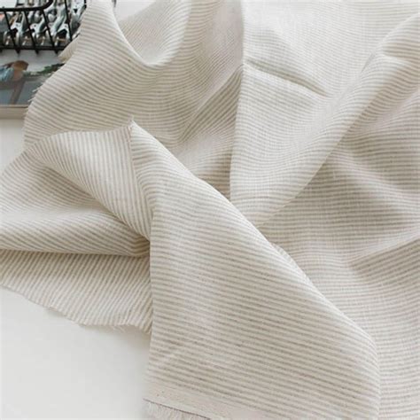 Linen Fabric Stripe Fabric By The Yard 60 Wide Cozy 2mm Etsy