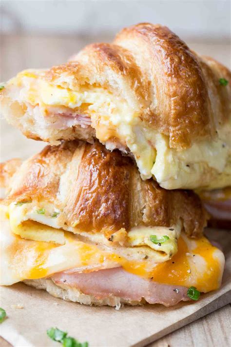 Ham And Cheese Croissant Breakfast Sandwich Video Valentinas Corner