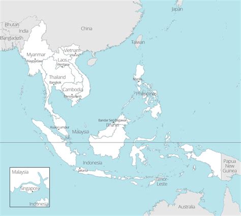 Blank Political Map Of Southeast Asia