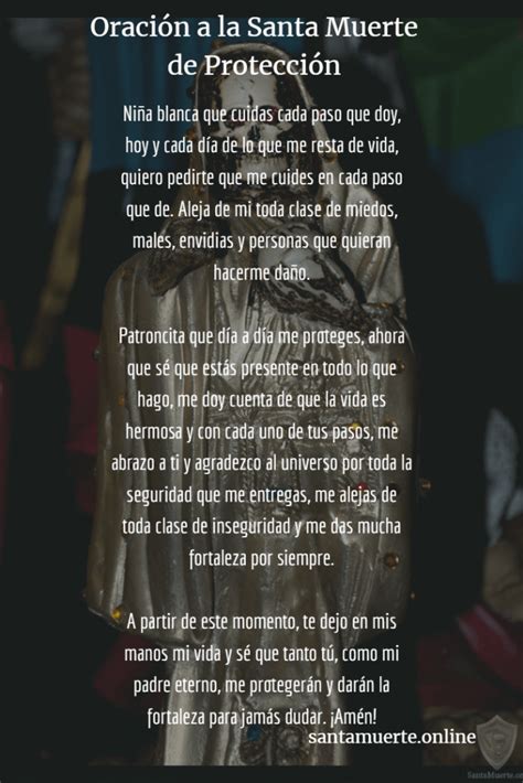 Yo (nombre), reclamo en el nombre de nuestro señor jesucristo a mi familia, a mis seres queridos, a mis posesiones oracion de proteccion contra las envidias. Oración a la Santa Muerte de Protección | La Niña Blanca ...