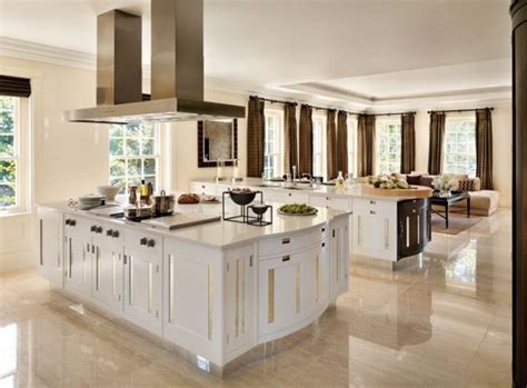 Stone floor tiles are ideal for kitchen as it's a heavy traffic area. 15 Delightful Kitchen Designs With Marble Flooring For Luxurious Look