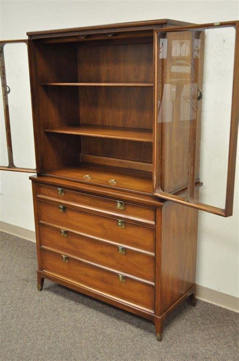 Less than 1 million usd. Vintage Narrow Mid-Century Modern White Furniture Walnut ...