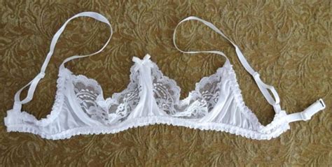 vintage quarter 1 4 cup bra white lace 34c sexy shelf bra etsy