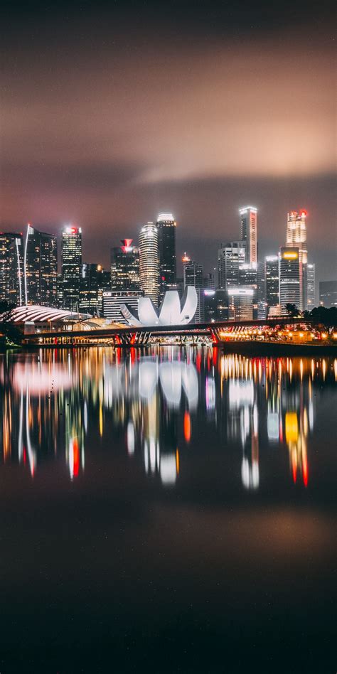 Download Wallpaper 1080x2160 Singapore City Skyscrapers Buildings