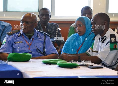 Amisom Formed Police Unit Officers At The Somalia Police Headquarters In Mogadishu During The