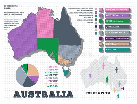 Australia Infographic Map Colored Vector Template With Regions And