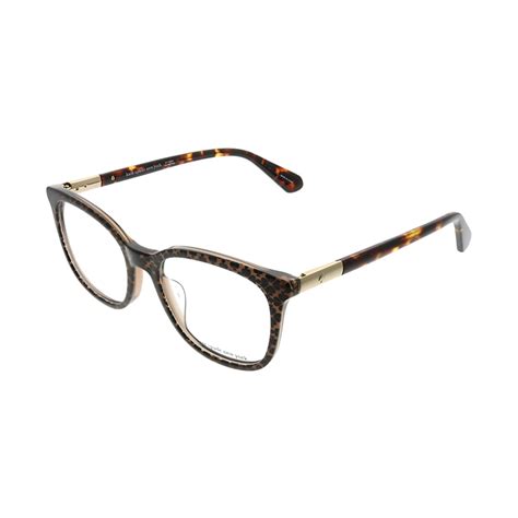 kate spade jalisha plastic womens square eyeglasses brown crystal 51mm adult