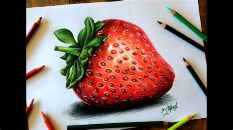 how to draw a realistic strawberry