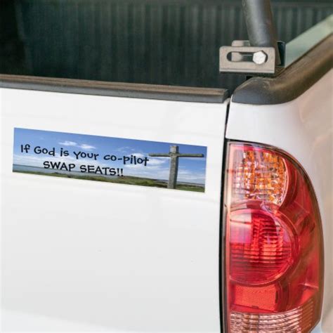 If God Is Your Co Pilot Swap Seats Bumper Sticker Zazzle