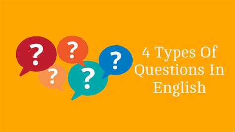 4 Types of Questions with Examples in English - EnglishBix