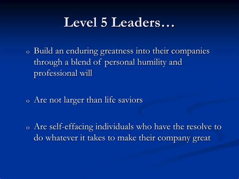 Ppt Good To Great Chapter 2 Level 5 Leadership Powerpoint