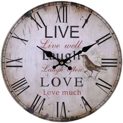 Large Vintage Rustic Wall Clocks Shabby Chic Kitchen Home French