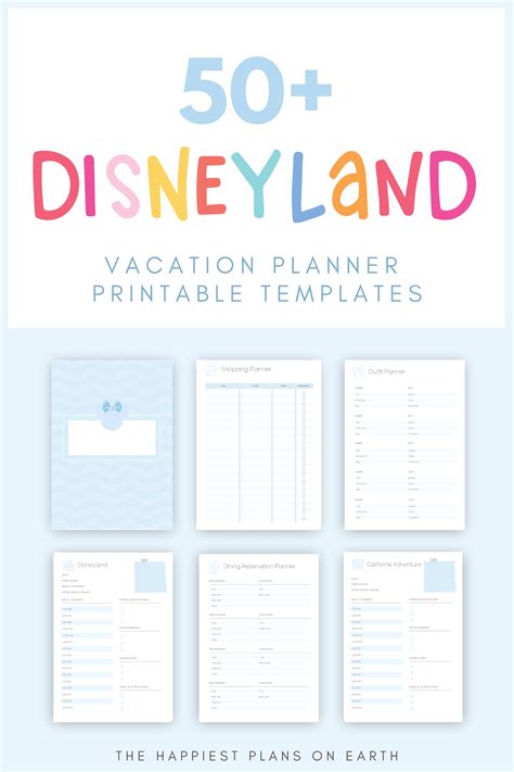 Disneyland Vacation Planner With 60 Printable Templates For Planning A