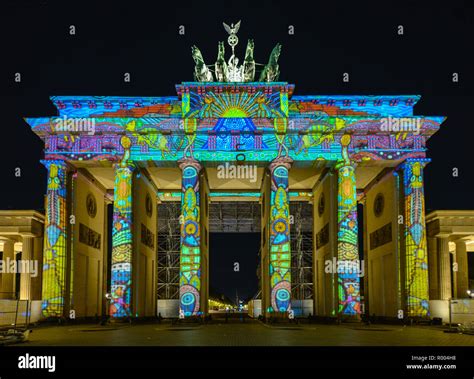 Festival Of Lights The Brandenburg Gate Paris Place Middle Berlin