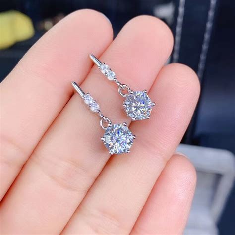 Gorgeous Moissanite Dangle Drop Earring 1ct1ct 2ct2ct Etsy