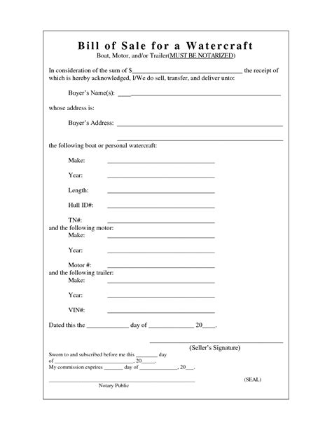 Travel Trailer Bill Of Sale Free Printable Documents