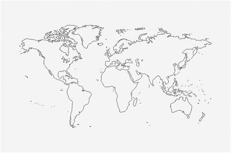 World Map Line Art Geography Free Photo Rawpixel