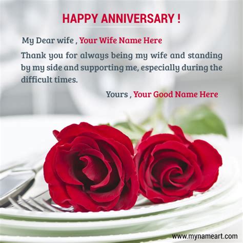 Anniversary Wishes With Name Editing Pic For Wife Wishes Greeting Card