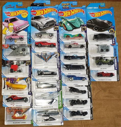 Various Mattel Hot Wheels Cars Collected From Movies And Tv Shows The