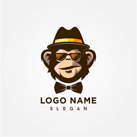 Gambar Reka Bentuk Logo Monyet Sejuk Templat Untuk Muat Turun Percuma