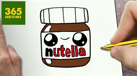 How To Draw A Nutella Cute Easy Step By Step Drawing Lessons For Kids