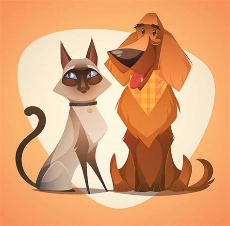 Royalty Free Dog And Cat Together Clip Art Vector Images