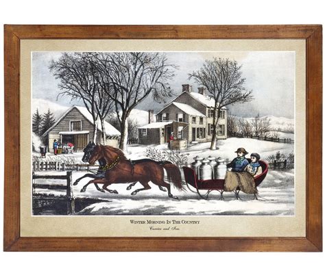 Winter Morning In The Country By Currier And Ives 1873 24x36 Etsy