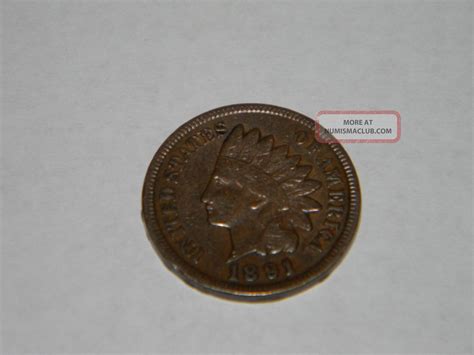 1891 Indian Head Penny U S Coin Cent Clear