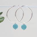 Sterling Silver And Turquoise Stone Hoop Earrings By Hurleyburley