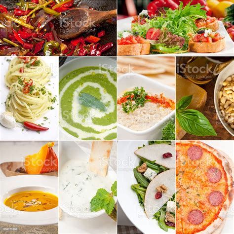 Healthy And Tasty Italian Food Collage Stock Photo Download Image Now