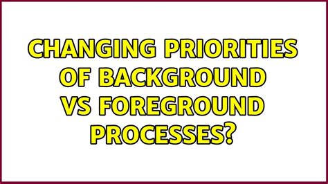 Changing Priorities Of Background Vs Foreground Processes Youtube