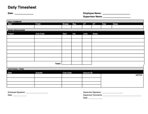 Construction Timesheet Templates Download And Print For Free