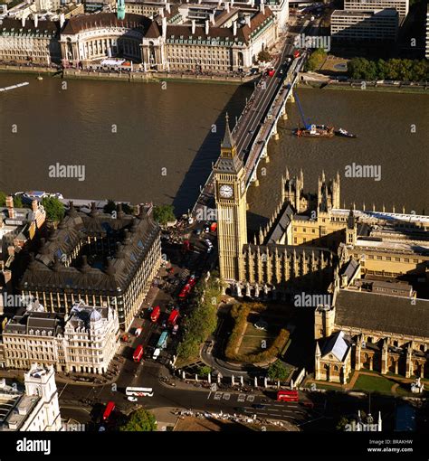 Luftaufnahme Der Houses Of Parliament Palace Of Westminster Und Big