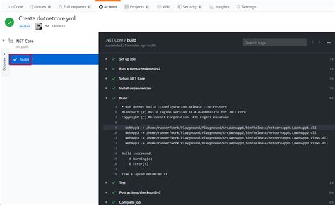 GitHub Use Actions To Build ASP NET Core Application Eric L Anderson