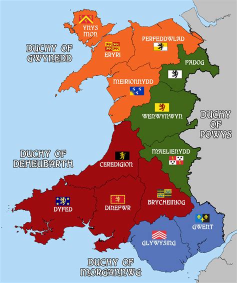 Kingdoms Of Wales Map Of Britain Geography Map Historical Geography
