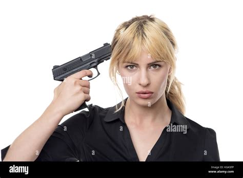 Woman Holding Gun Hi Res Stock Photography And Images Alamy