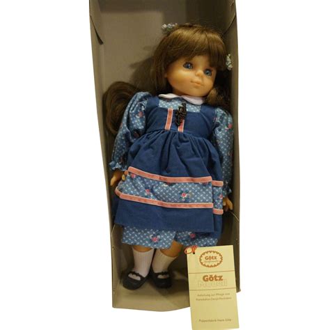 Gotz Modell Spielfreundin Brunette 18 In Vinyl Doll Blue Dress With Box