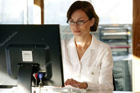 Busy Female Office Worker — Stock Photo © Photography33 8455061