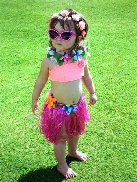 Hawaiian Luau Baby Grass Skirt Swim Suit Baby Bikini Hawaiian
