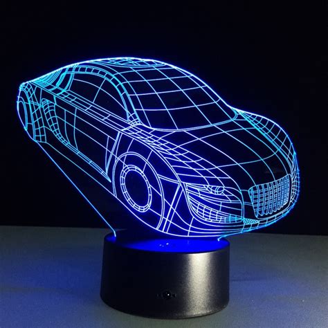 Cool Car Acrylic 3d Lamp 7 Color Chang Small Night Light Baby Remote