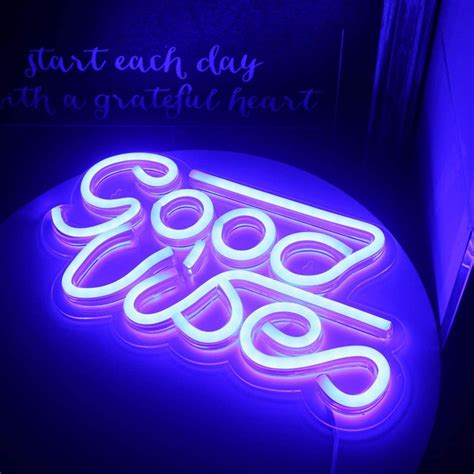 Good Vibes Neon Sign Flex Led Neon Light Sign Custom Led Neon Etsy