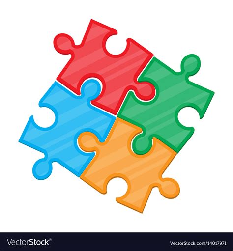 Colorful Jigsaw Puzzle In Four Pieces Royalty Free Vector