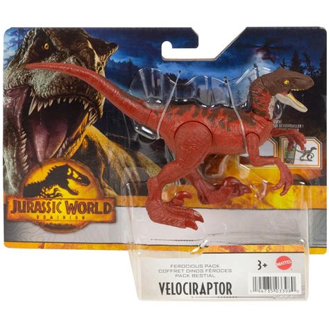 Jurassic World Dominion Ferocious Pack Red Velociraptor Figure