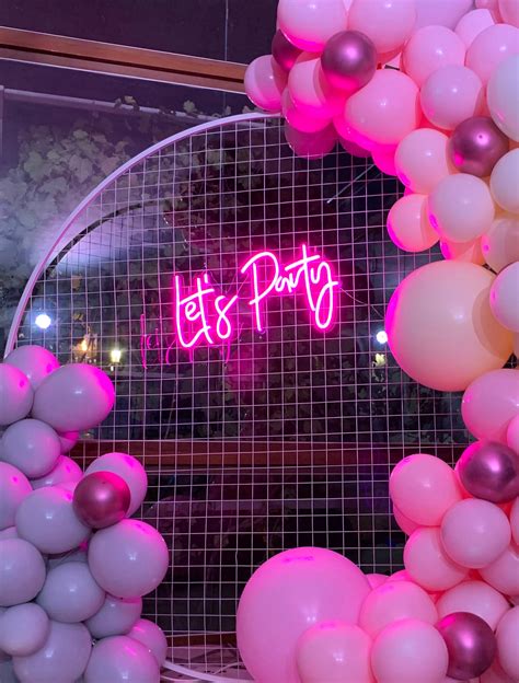Lets Party Neon Sign Flex Led Neon Light Sign Led Text Etsy