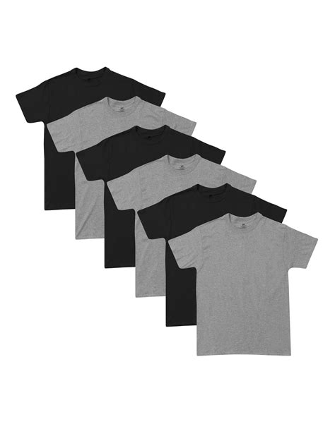 Hanes Mens Comfortsoft® Tagless® Crewneck T Shirt 6 Pack Apparel