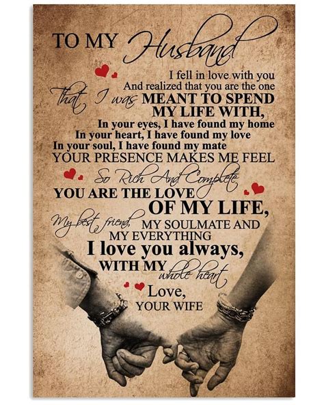 Perfect Ts For Husband To My Husband Poster Love Husband Quotes