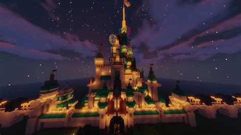 My Minecraft Disney Castle With Sildurs Shaders Youtube