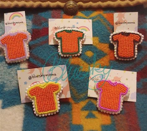 Beaded Orange T Shirt Pins Native Beading Patterns Beaded Crafts