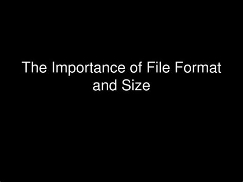 Ppt The Importance Of File Format And Size Powerpoint Presentation